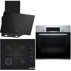 Resim Bosch Siyah 3 Lü Ankastre Set 328 ( HBF534ES3T - POP6C6P30O - DWK63PJ60T (61T) ) 