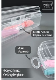 Resim 5 Adet Kalem Saklama Kutusu - Seyahat Tipi Aksesuar Organizer Düzenleyici Saklama Taşıma Kabı Şeffaf 
