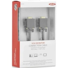 Resim Hype Store Ednet 84530 1.8 Metre VGA To VGA Monitör Kablosu, 28AWG Örgülü VGA Kablosu 