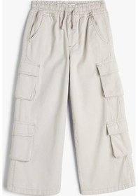 Resim Koton Kargo Pantolon Geniş Paça Pamuklu Gri 4skg40047ad 4SKG40047AD031 Gri 