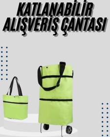 Resim shopwave Katlanabilir Tekerlekli Çantalı Çarşı Pazar Arabası Alışveriş Çantası Piknik Çantası 
