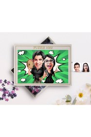 Resim Bk Gift Kişiye Özel Sevgililer Karikatürlü 1000 Parça Profesyonel Puzzle-18 