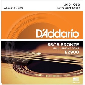 Resim D'addario Ez900 Akustik Gitar Tel Seti. 85/15 Bronze. Extra Lıght 