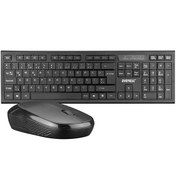 Resim KM-6121 Usb Kablosuz Slim Standart Q Siyah Klavye Ve Mouse Set Everest