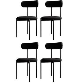 Resim Trend 4lü Mutfak Masası Sandalyesi Siyah-siyah 
