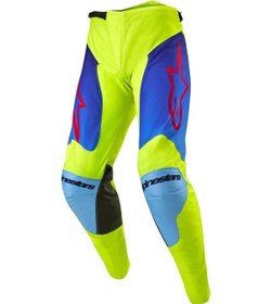 Resim Alpinestars Racer Hoen Kros Motosiklet Pantolonu Sarı Mavi Kırmızı 