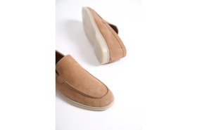 Resim Mubiano Hakiki Deri - MBKRY22103BJ Bej Nubuk Erkek Loafer 
