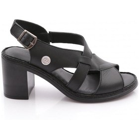 Resim Mammamia D25ys-2415 Kadın Deri Sandalet Siyah Pen 