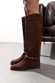 Resim 5in1Canpolat Kahverengi Süet Klasik Binici Çizme 24449 