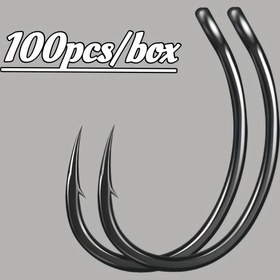 Resim 100 Adet Avrupa Sazan Kancası - Ergonomik Tasarımlı Siyah Karbon Çelikli, Uçan Balıkçılık ve Geleneksel Aletler İçin İdeal, Dayanıklı Metal Yapı, Şık Metalik Kaplama 