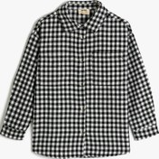 Resim Kız Çocuk Gömlek Uzun Kollu Cep Detaylı Düğmeli 