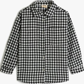 Resim Kız Çocuk Gömlek Uzun Kollu Cep Detaylı Düğmeli 