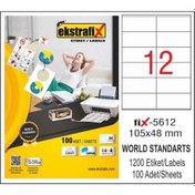 Resim Ekstrafix Lazer Etiket - FİX5612 - 105X48 mm 