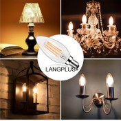 Resim 12/5 Paket, LED Kandil Ampulleri Filament Vintage C35 4W Ampuller, Ayarlanamaz Avize LED Ampuller, Sıcak Beyaz 2700K, E14 / B22 Taban, Titreşimsiz AC 220-240V E14 Filament LED Işık Ampulleri 