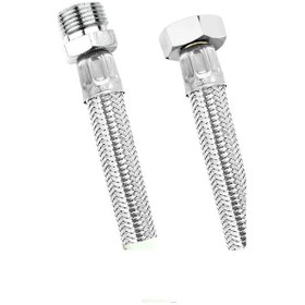 Resim 1 Adet Şofben Termosifon Kalın Flex Bağlantı Hortumu 1/2 Ye 1/2 70cm Gümüş 