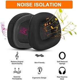 Resim Corsair Void & Corsair Void PRO RGB Kablolu/Kablosuz Oyun Kulaklıkları için Yedek Kulak Pedleri Minderleri Siyah Ağ Kumaşlı, Hafızalı Köpük 