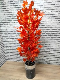 Resim 180 Cm Hazan Çınar Yaprak Yapay Ağaç Şık Darbuka Saksıda Yeşil 