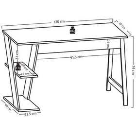 Resim Lagomood Olivia Çalışma Masası 120 Cm Antrasit Ceviz Antrasit - Ceviz 
