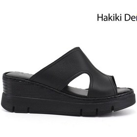 Resim Gönderi(R) Gönderi R Kadın Siyah Dolgu Topuklu Hakiki Deri Terlik Dyza72745524 