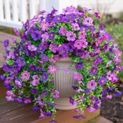 Resim SHARKBEE 2 Adet UV Dayanıklı Karışık Renk Gerçekçi Sahte Hortensia Sarmalı, Asma Sepetler, Dekoratif Saksılar, Bahçe Balkon Balıkçıhanesi Düğün Şükran Günü Cadılar Bayramı Noel İç Mekan Dekoru, Tüm Mevsimler için Dayanıklı Yapay Çiçekler, Noel ve Şükran Günü için Mükemmel 