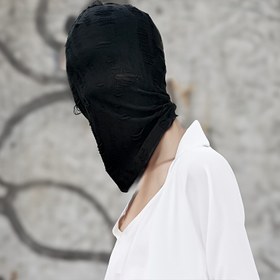 Resim 1 Adet Unisex Örgü Balaclava - Sokak Modası, Rock & Hip-Hop Performansları ve Bar Partileri İçin Siyah Gözleri Açık Tasarım - Sadece Elde Yıkama, Esnek Kumaşlı Performans Başlığı 