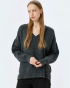 Resim V Yaka Rahat Kalıp Uzun Kollu Triko Kazak 