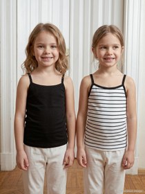Resim Civil Girls Çizgili 2-10 Yaş Kız Çocuk 2'li Atlet - Standart / 10-11 Yaş 