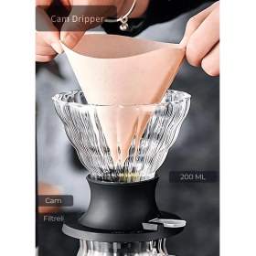 Resim Cam Dripper Ayarlanabilir Filtreli Kahve Çekirdeği Ayrıştırma 200 ml 