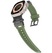Resim Noktaks İos Uyumlu Watch 42mm Kordon Krd-108 Metal Başlıklı Silikon Kordon 