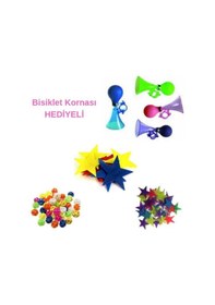 Resim Hellove 3 Çeşit Bisiklet Süsü Seti + Havalı Korna Çok Renkli 