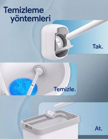 Resim ModernEvAksesuar Tuvalet Fırçası - Yeni Nesil, Banyo Fırçası, Hijyenik Fırçası, Wc Fırça, Çok Amaçlı | Tek Kullanımlık Tuvalet Temizleme | Duvara Monte Tuvalet Fırçası 