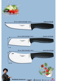 Resim Eco Serisi Mutfak Bıçak Seti Et Sebze Börek 3 Lü Set Mft-123 Siyah 
