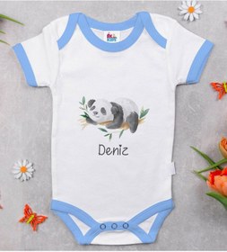 Resim Bitmeyenkartus Bk Kids Kişiye Özel Mavi Bebek Body Zıbın - Model 158 Çok Renkli 