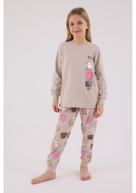 Resim Rolypoly Kız Çocuk Krem Pijama Takımı KREM 