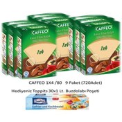 Resim Caffeo 1x4/80 Kahve Filtresi-9 Paket(720adet)+buzdolabı Poşeti Hediyeli 