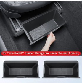 Resim Honeybeeshop Model Y Juniper Koltuk Altı Saklama Kutusu 2 Adet Dayanıklı Plastik Depolama Ergonomik Tasarım 