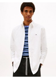 Resim Tommy Hilfiger Tjm Normal Kesim Oxford Erkek Beyaz Gömlek Dm0dm22836ybl Beyaz 