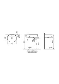 Resim VitrA Geo 7428B083-0041 Oval Çanak Lavabo. 55 CM. Mat Siyah 