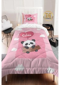 Resim Uçan Panda Pembe Yorgan Seti 
