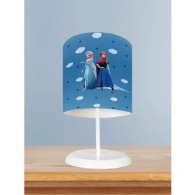 Resim Bebek ve Çocuk Odası Seksekli ve Elsa Anna Desenli Abajur 