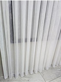 Resim Nokta Çizgi Desenli Şık Tül Perde Ekru 1 E 2,5 Pileli Et5003santuk 