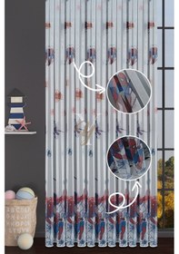 Resim Baskılı Kurşunlu Grek Tül Perde Çocuk Örümcek Çok Renkli 