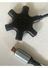 Resim Typec Ses Kartı 5 Çıkışlı Typec Ses Kartı 5 Port Type-c Ses Kartı 