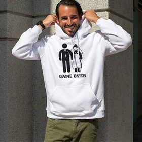 Resim Esprili Game Over Tasarımlı Kapşonlu Sweatshirt 
