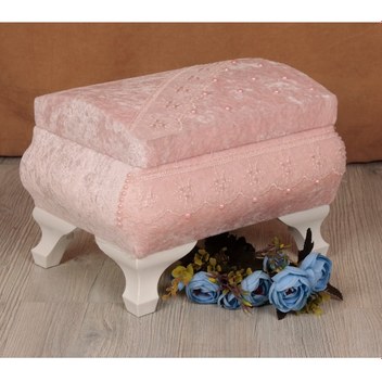 Çeyiz Sandık Kapitone Büyük Tek Model Krem Kadife Kumaş İçi Kırmı (322730691)