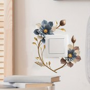 Resim Kendi Kendine Yapışkan Duvar Anahtarı Etiketleri - Mavi, Pembe ve Bej Çiçekler ile Çiçek Tasarımı, Mat Kaplama, Anahtarlar ve Güç Girişleri için Mükemmel, Kolay Kurulum, Duvarlar için Anahtar Etiketleri, Oda Dekoru 