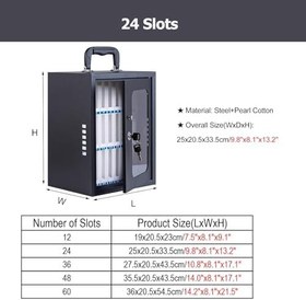Resim Sınıf Birlikleri ve Hastaneler için Taşınabilir Çelik Cep Telefonu Soyunma Kutusu Duvar/Zemine Monte Kolu 9 "13" 17" 21" Güvenli Depolama Çözümü (24 Yuva) 
