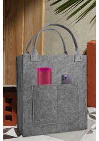 Resim Yunusoğlu Home Çok Amaçlı Keçe Omuz ve El Askılı Anne Bebek Bakım Çantası Gri 