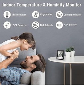 Resim Sevimle Store TP49W-3 siyah dijital mini termo-higrometre termometre higrometre iç sıcaklık ve nem ölçer 