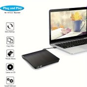 Resim 2 adet/1 adet Hızlı Transfer Taşınabilir DVD Sürücüsü - C ve Type-C Uyumlu, Taşınabilir CD/DVD +/-RW Disk Sürücüsü, Harici CD/DVD Yazıcı CD ROM Harici Sürücü Dizüstü Bilgisayar Masaüstü PC Windows 7/8/10/XP, Linux, MacOS 